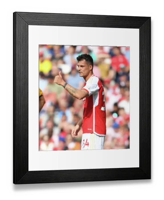 Framed Print : Granit Xhaka: Arsenal's Brilliant Midfield Performance Against Wolverhampton Wanderers Framed Print : Granit Xhaka: Arsenal's Brilliant Midfield Performance Against Wolverhampton Wanderers