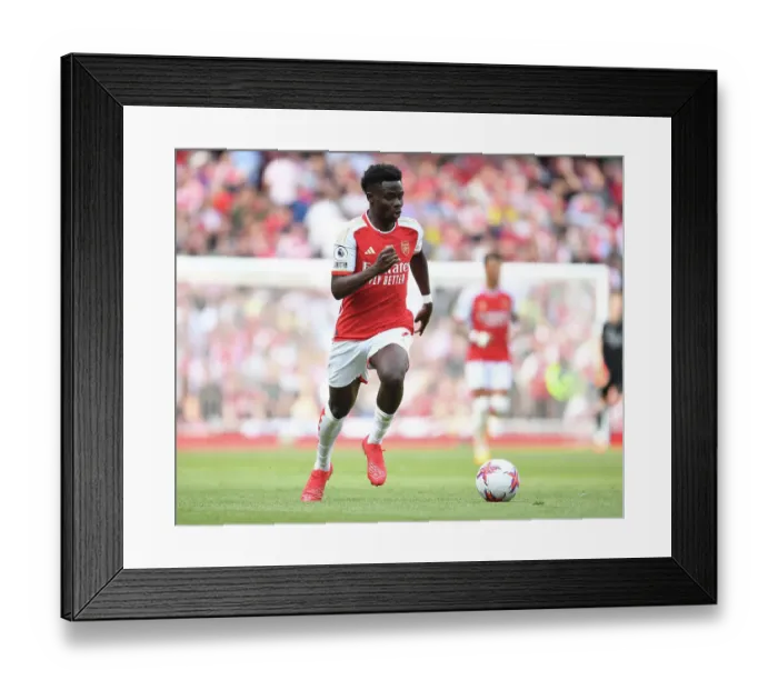 Framed Print : Arsenal's Bukayo Saka in Action: Arsenal vs. Wolverhampton Wanderers, Premier League 2022-23