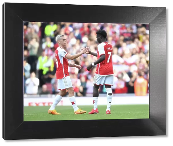 Arsenal's Trossard and Saka in Action against Wolverhampton Wanderers (2022-23)