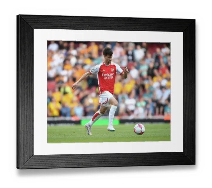 Framed Print : Arsenal's Fabio Vieira Shines: Gunners Triumph Over Wolverhampton Wanderers in Premier League Clash (2022-23)