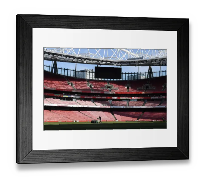Framed Print : Arsenal vs. Wolverhampton Wanderers: Pre-Match Pitch Preparations at Emirates Stadium (2022-23)