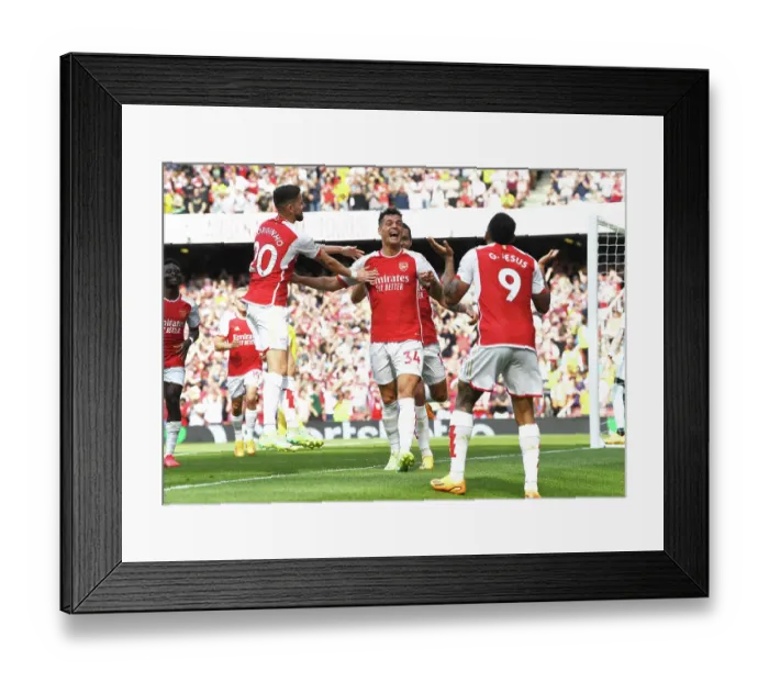 Framed Print : Granit Xhaka's Goal: Arsenal's Victory Over Wolverhampton Wanderers (2022-23) Framed Print : Granit Xhaka's Goal: Arsenal's Victory Over Wolverhampton Wanderers (2022-23)