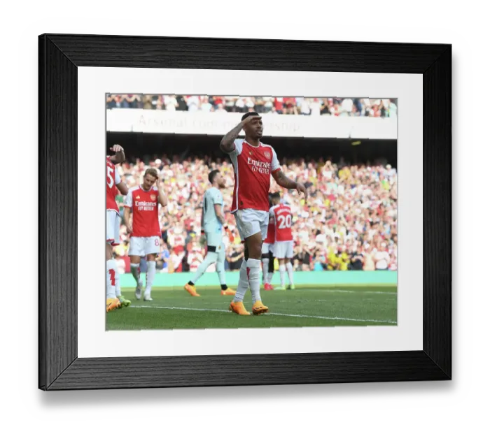 Framed Print : Gabriel Jesus Brace: Arsenal Crush Wolverhampton 4-0 (2022-23)