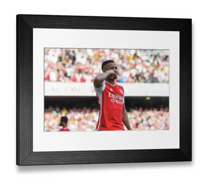 Framed Print : Gabriel Jesus Game-winning Goal: Arsenal's Thrilling Victory Over Wolverhampton Wanderers (2022-23)
