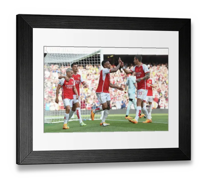 Framed Print : Gabriel Jesus Scores Goal No. 4: Arsenal's Exhilarating Win Against Wolverhampton Wanderers (2022-23)
