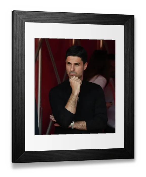 Framed Print : Mikel Arteta Reacts After Arsenal's Win Against Wolverhampton Wanderers in 2022-23 Premier League