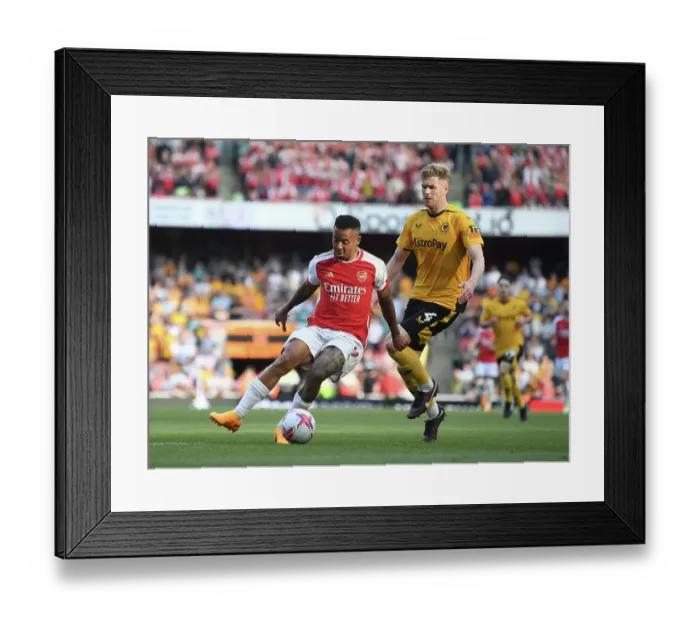 Framed Print : Gabriel Jesus vs. Nathan Collins: A Riveting Rivalry in Arsenal's Battle Against Wolverhampton Wanderers Framed Print : Gabriel Jesus vs. Nathan Collins: A Riveting Rivalry in Arsenal's Battle Against Wolverhampton Wanderers