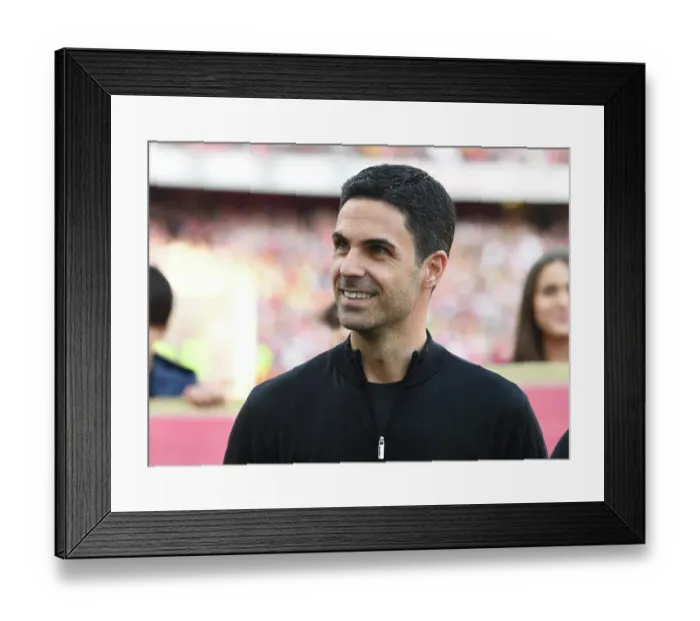 Framed Print : Mikel Arteta Reacts After Arsenal's Premier League Clash Against Wolverhampton Wanderers (2022-23)