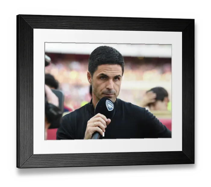 Framed Print : Mikel Arteta's Post-Match Reaction: Arsenal's Triumph over Wolverhampton Wanderers (2022-23)