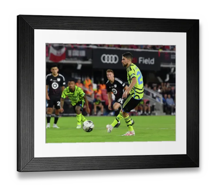 Framed Print : Arsenal FC Takes Home MLS All-Star Game Victory: Jorginho Seals the Deal with Penalty Goal