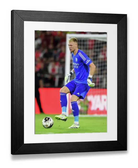 Framed Print : WASHINGTON, DC - JULY 19: Aaron Ramsdale of Arsenal reacts during the MLS All-Star Game between Arsenal FC
