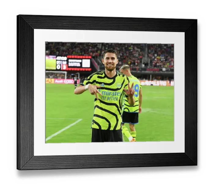 Framed Print : Arsenal's Jorginho Scores Hat-Trick: Arsenal FC Defeats MLS All-Stars in 2023