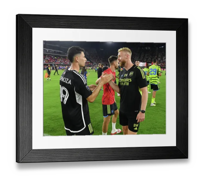Framed Print : Arsenal FC's Victory at the 2023 MLS All-Star Game: Celebrating with Gabriel Martinelli and Sam Wilson
