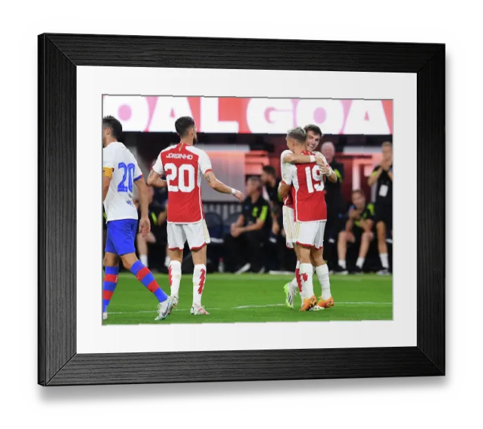 Framed Print : Arsenal's Pre-Season Victory: Trossard Scores Four as Gunners Defeat Barcelona in California