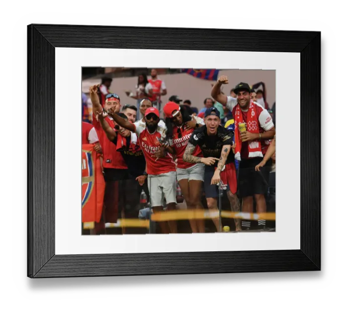 Framed Print : Arsenal Fans Unite: Pre-Season Clash Against FC Barcelona at SoFi Stadium (2023)