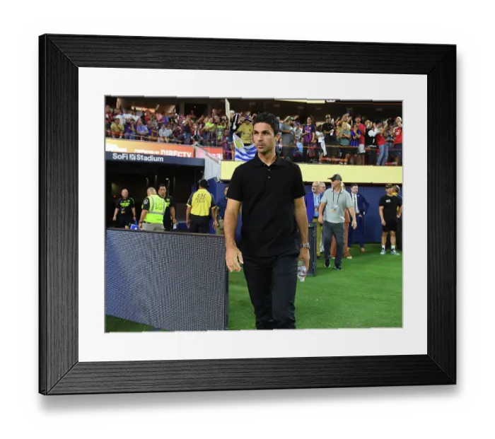 Framed Print : Arsenal vs. FC Barcelona: Mikel Arteta's Showdown at SoFi Stadium (2023)