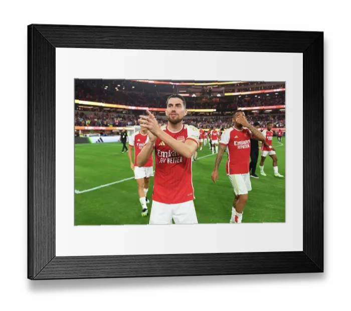 Framed Print : Arsenal vs. FC Barcelona: Jorginho's Farewell Applause in Pre-Season Friendly at SoFi Stadium (2023) Framed Print : Arsenal vs. FC Barcelona: Jorginho's Farewell Applause in Pre-Season Friendly at SoFi Stadium (2023)