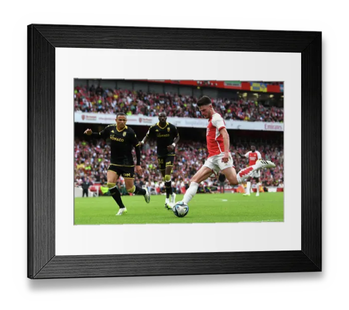 Framed Print : Arsenal vs AS Monaco: Declan Rice vs Vanderson Face-Off - Emirates Cup Clash, 2023-24