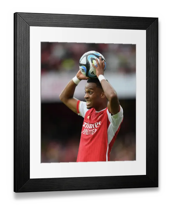 Framed Print : Arsenal's Jurrien Timber Stands Out: Brilliant Performance at Emirates Cup 2023-24 vs AS Monaco