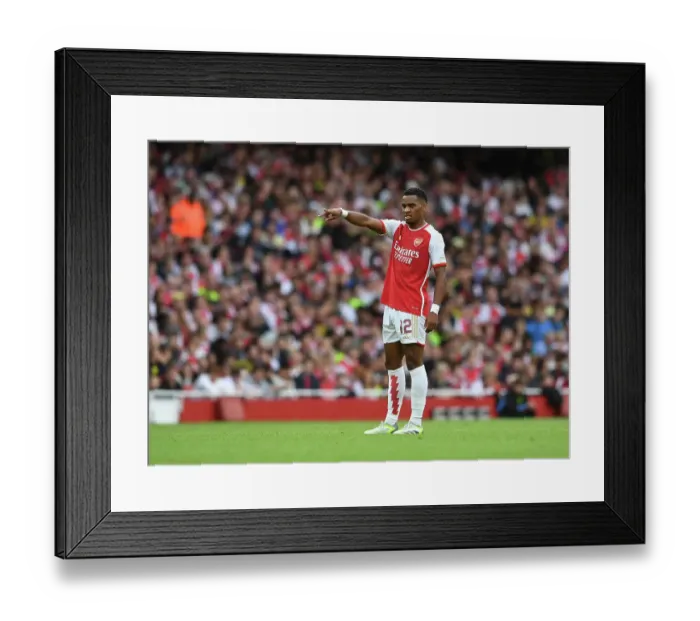 Framed Print : Arsenal vs AS Monaco: Jurrien Timber in Action at the Emirates Cup 2023-24