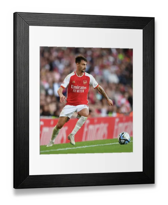 Framed Print : Arsenal's Fabio Vieira Shines in Emirates Cup: AS Monaco Overpowered