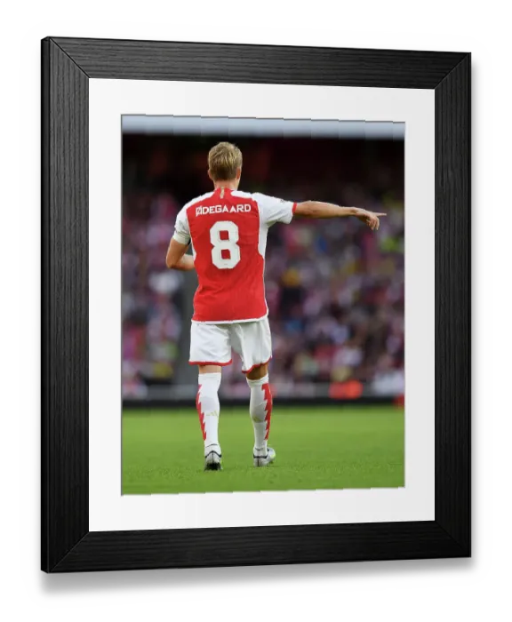 Framed Print : Arsenal FC vs AS Monaco: Martin Odegaard Gives Team Instructions at Emirates Cup, 2023-24