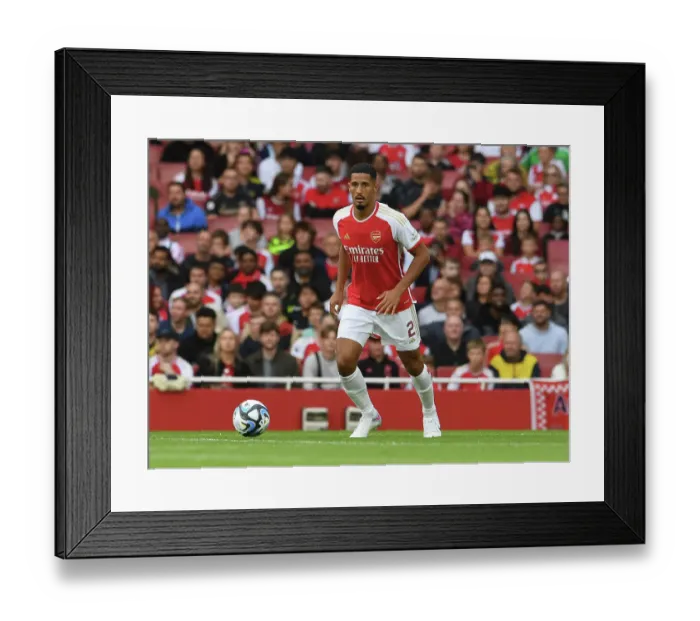 Framed Print : Arsenal's William Saliba Goes Head-to-Head with AS Monaco in 2023-24 Emirates Cup Clash Framed Print : Arsenal's William Saliba Goes Head-to-Head with AS Monaco in 2023-24 Emirates Cup Clash