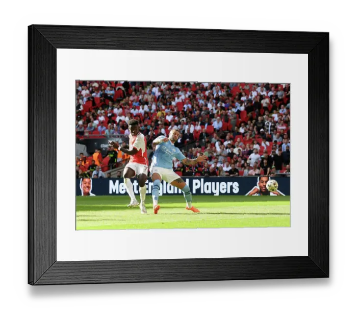 Framed Print : Arsenal vs Manchester City: Bukayo Saka vs Kyle Walker - The Community Shield Showdown (2023-24) Framed Print : Arsenal vs Manchester City: Bukayo Saka vs Kyle Walker - The Community Shield Showdown (2023-24)