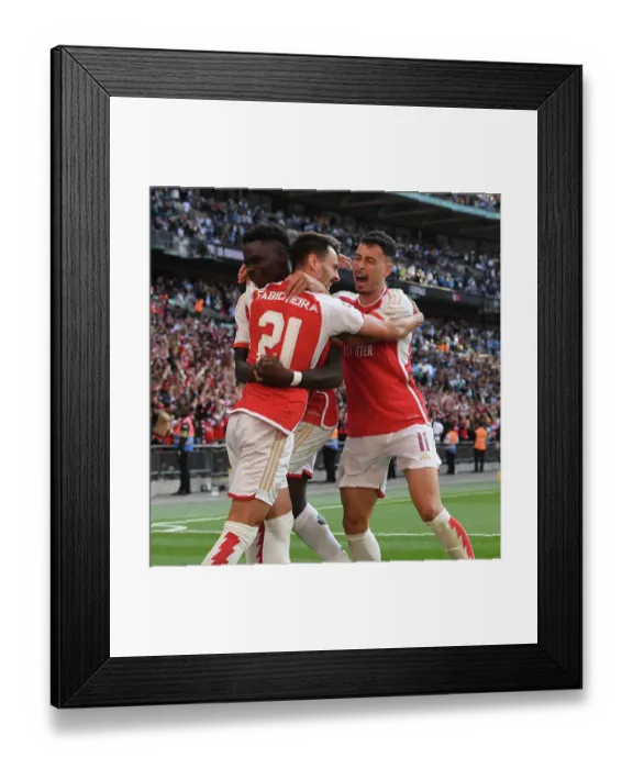 Framed Print : Fabio Vieira's Penalty: Arsenal Clinch Dramatic Community Shield Victory over Manchester City Framed Print : Fabio Vieira's Penalty: Arsenal Clinch Dramatic Community Shield Victory over Manchester City