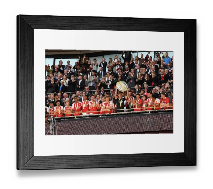 Framed Print : Arsenal Triumphs over Manchester City: Lifting the Community Shield in London, 2023-24