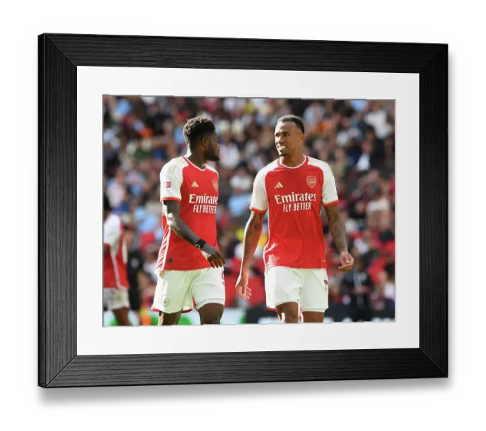 Framed Print : Arsenal's Thomas Partey and Gabriel Magalhaes Face Manchester City in FA Community Shield Showdown, 2023-24