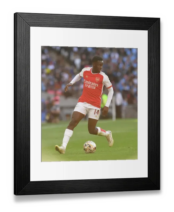 Framed Print : Arsenal's Eddie Nketiah at the 2023-24 Community Shield: Manchester City vs. Arsenal Framed Print : Arsenal's Eddie Nketiah at the 2023-24 Community Shield: Manchester City vs. Arsenal