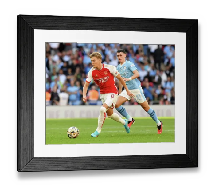 Framed Print : Arsenal vs Manchester City: Battle for the Community Shield at Wembley Stadium, 2023 Framed Print : Arsenal vs Manchester City: Battle for the Community Shield at Wembley Stadium, 2023