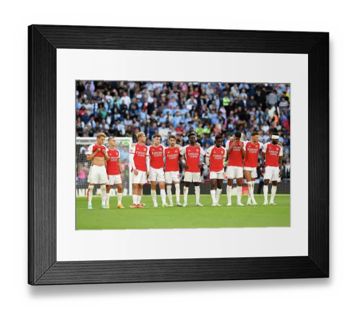 Framed Print : Arsenal vs Manchester City: Thrilling FA Community Shield Showdown at Wembley Stadium (2023) - Penalty Shootout Decides Champion