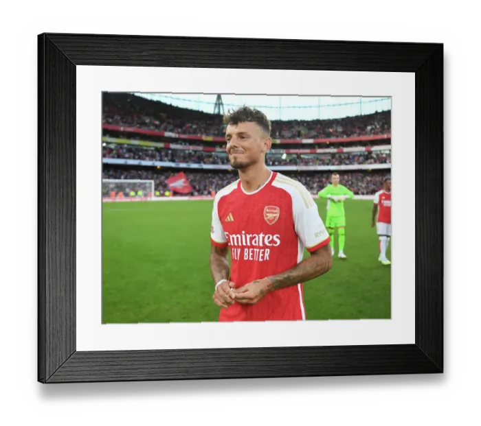 Framed Print : Arsenal's Ben White in Action: Arsenal FC vs AS Monaco, Emirates Cup 2023