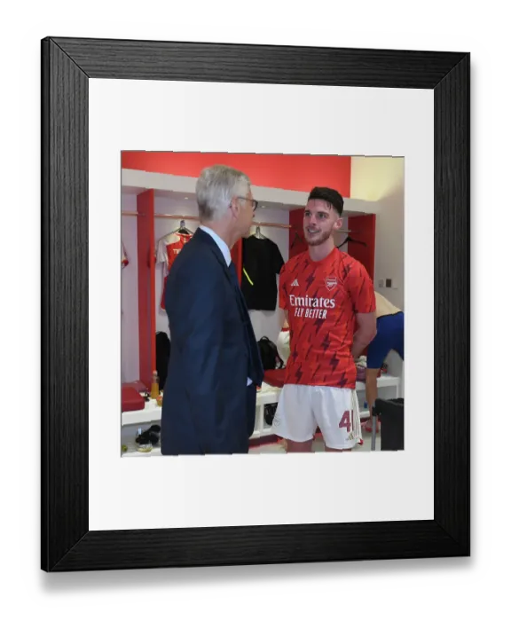 Framed Print : Arsene Wenger Reunites with Declan Rice at Arsenal's Emirates Cup 2023 Framed Print : Arsene Wenger Reunites with Declan Rice at Arsenal's Emirates Cup 2023