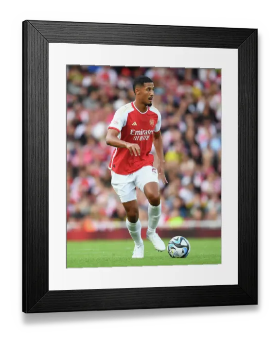 Framed Print : Arsenal's William Saliba Faces Off Against AS Monaco in 2023-24 Emirates Cup Showdown Framed Print : Arsenal's William Saliba Faces Off Against AS Monaco in 2023-24 Emirates Cup Showdown