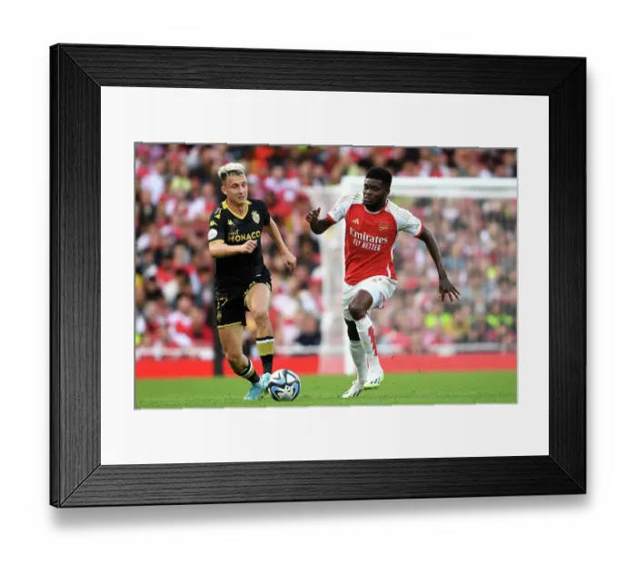 Framed Print : Arsenal vs AS Monaco: A Battle for Possession - Emirates Cup 2023 Framed Print : Arsenal vs AS Monaco: A Battle for Possession - Emirates Cup 2023