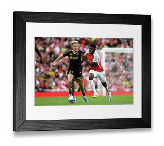 Framed Print : Arsenal vs AS Monaco: Battle for Possession in the Emirates Cup, 2023-24