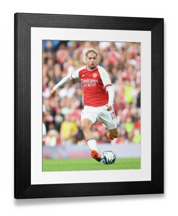 Framed Print : Arsenal's Emile Smith Rowe Shines in Arsenal FC vs AS Monaco Emirates Cup Clash (2023-24)