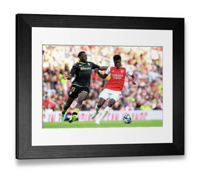 Framed Print : Thomas Partey vs Youssouf Fofana: Intense Battle at the Emirates Cup