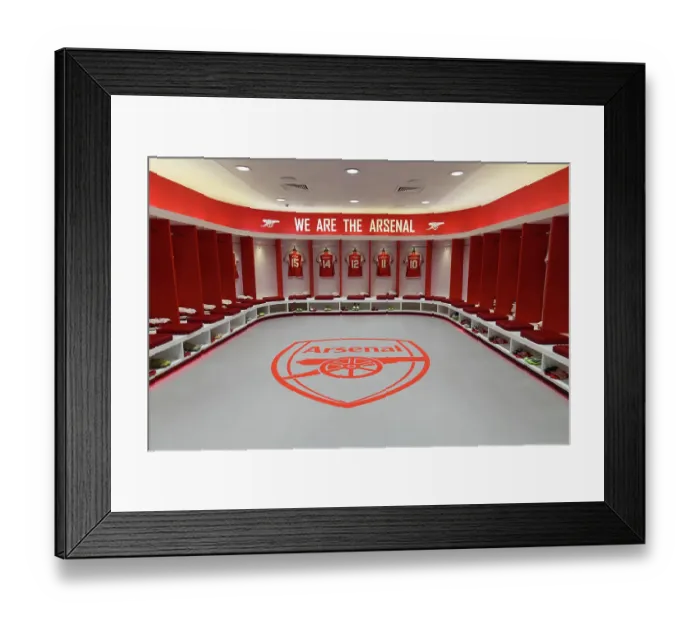 Framed Print : Behind the Scenes: Arsenal Dressing Room before Arsenal vs AS Monaco (2023-24 Emirates Cup)