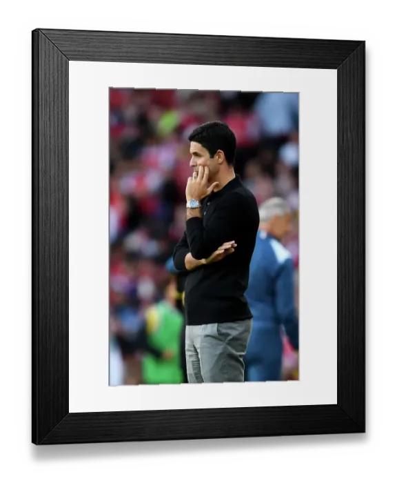 Framed Print : Mikel Arteta Reacts: Arsenal FC vs AS Monaco, Emirates Cup 2023-24