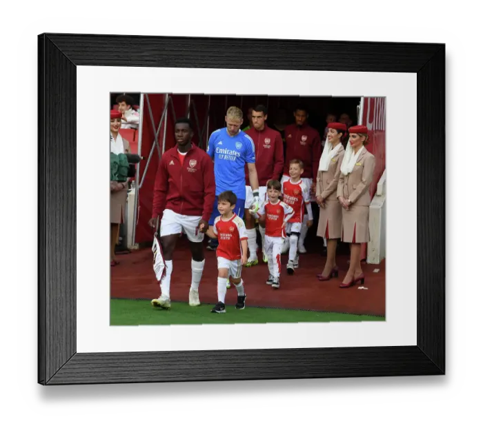 Framed Print : Arsenal vs AS Monaco: Eddie Nketiah Leads Out the Gunners in Emirates Cup Clash (2023-24)