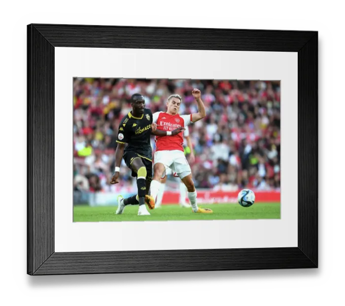 Framed Print : Arsenal vs AS Monaco: Trossard vs Matsima Battle at Emirates Cup, 2023-24 Season Framed Print : Arsenal vs AS Monaco: Trossard vs Matsima Battle at Emirates Cup, 2023-24 Season