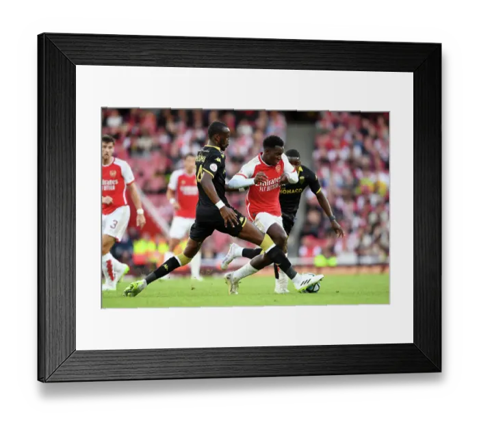 Framed Print : Nketiah vs. Matsima: A Football Battle at the Emirates Cup, 2023-24 Framed Print : Nketiah vs. Matsima: A Football Battle at the Emirates Cup, 2023-24