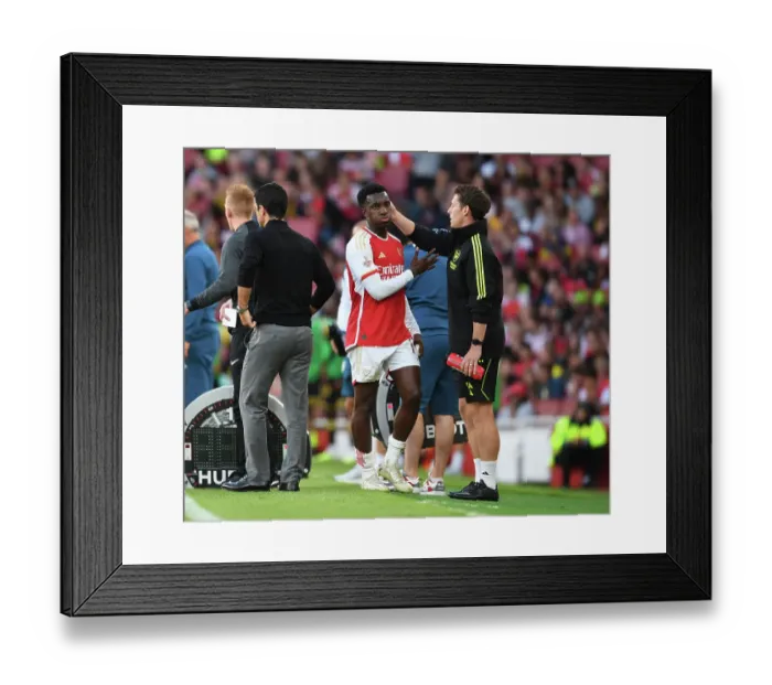 Framed Print : Arsenal's Eddie Nketiah and Head of Performance Tom Allen: Emirates Cup Showdown vs AS Monaco (2023-24) Framed Print : Arsenal's Eddie Nketiah and Head of Performance Tom Allen: Emirates Cup Showdown vs AS Monaco (2023-24)