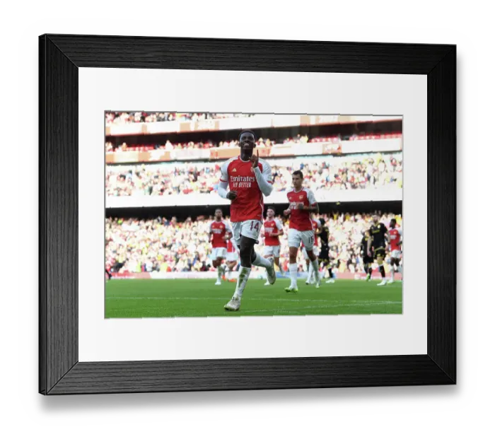 Framed Print : Arsenal's Nketiah Scores First Goal of 2023-24 Season in Emirates Cup Victory over AS Monaco Framed Print : Arsenal's Nketiah Scores First Goal of 2023-24 Season in Emirates Cup Victory over AS Monaco