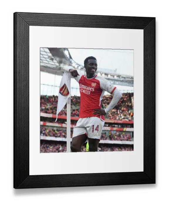 Framed Print : Arsenal's Nketiah Scores Thriller in Arsenal FC vs AS Monaco Emirates Cup Clash (2023-24)