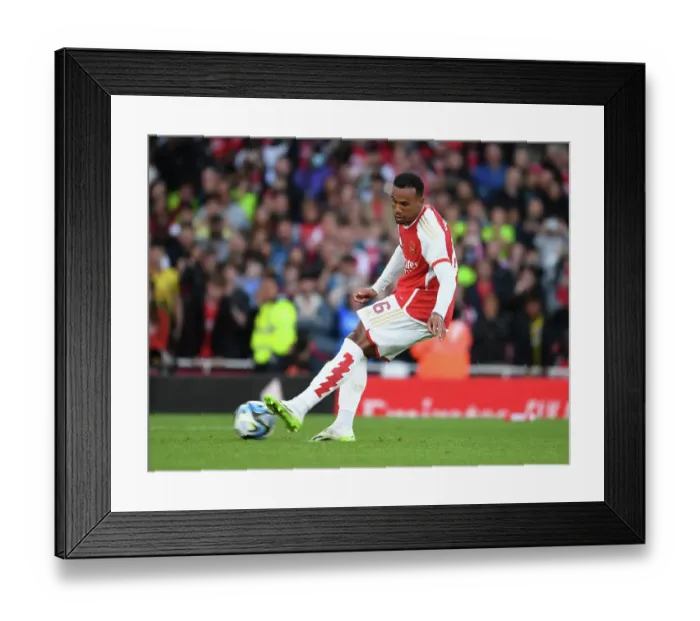 Framed Print : Arsenal's Gabriel Scores Penalty in Arsenal FC vs AS Monaco Emirates Cup Clash (2023-24)